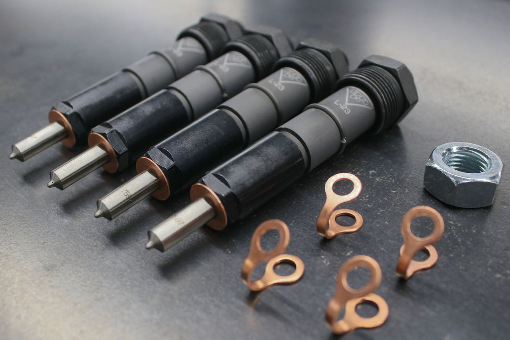 DDP diesel fuel injectors set with installation hardware and copper washers