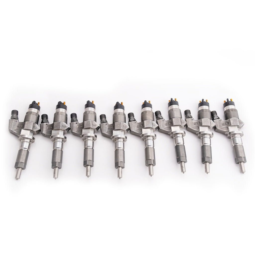 Duramax 01-04 LB7 Reman Injector Set 100 Percent Over SAC Nozzle Dynomite Diesel